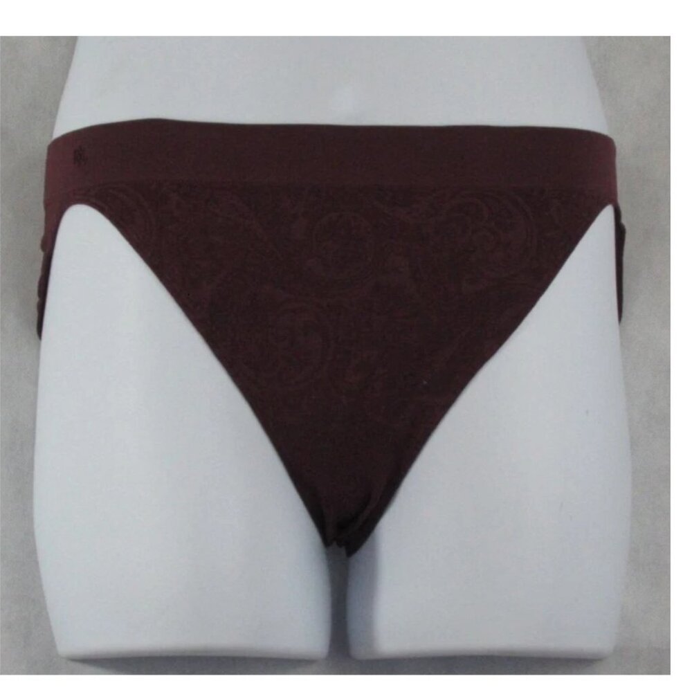 Lauren Ralph Lauren Women's Seamless Hipster Panty Underwear, Pinot Noir, XXL